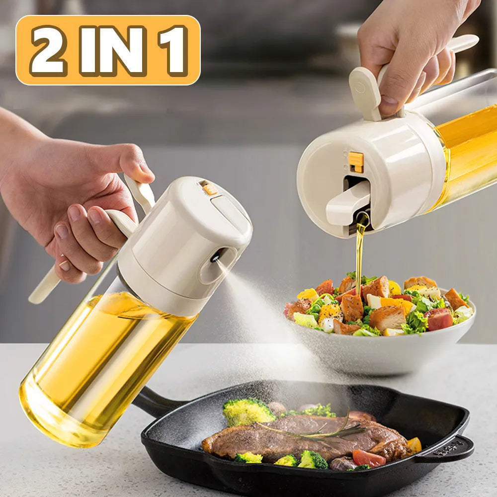 2-in-1 Oil Spray & Pour Bottle for Cooking