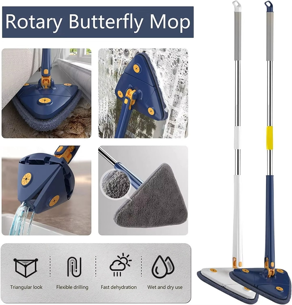 3 in 1 Triangular Twister Mop
