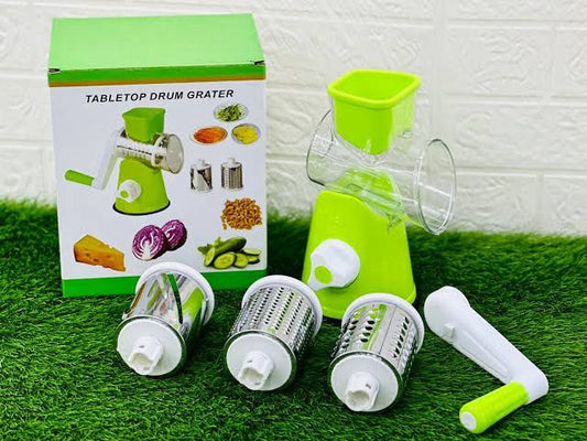 Multifunctional TableTop Vegetable Drum Grater - Slicer/Cutter