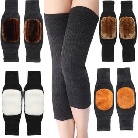 Knee Warmer – Woolen Blend Thermal Leg Warmers - Unisex Elastic Knee Support for Men & Women