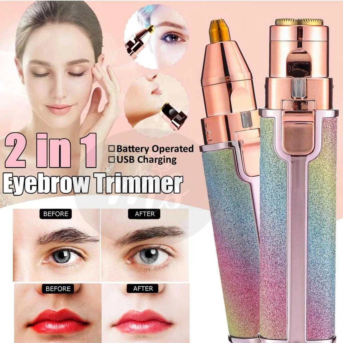 2-in-1 Flawless | Hair Remover & Eyebrow Trimmer ā Painless, Portable & Rechargeable