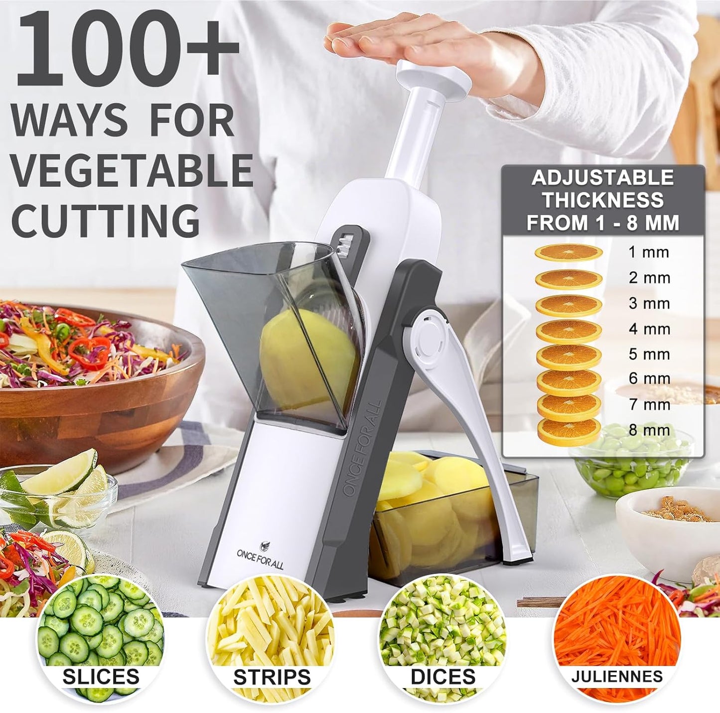 5-in-1 Multifunctional Mandoline Vegetable Slicer & Cutter
