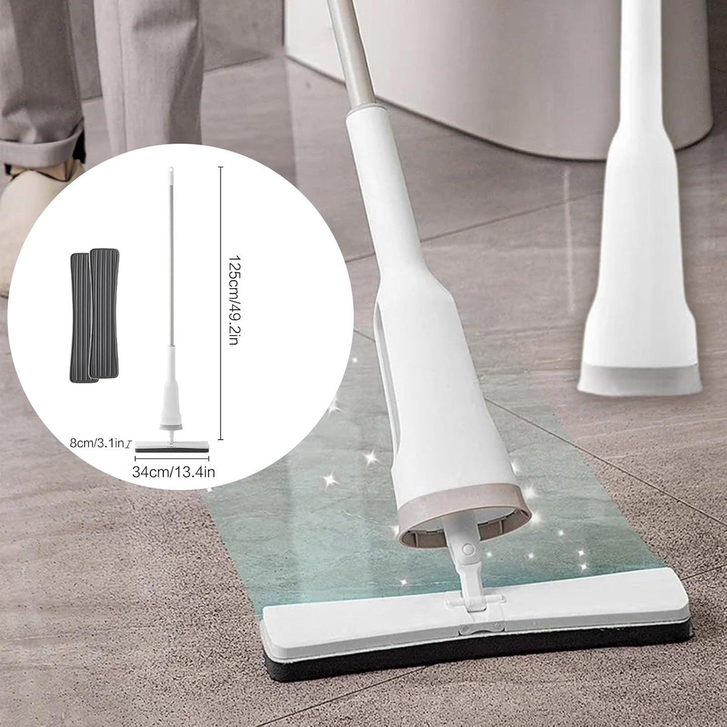 2-in-1 Spray Mop with 360ยฐ Rotating - Effortless Cleaning