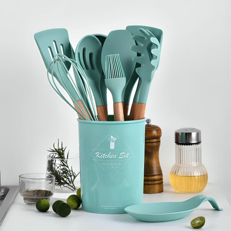 12 PCS Silicone Kitchen Utensils Set β Non-Stick & Heat Resistant