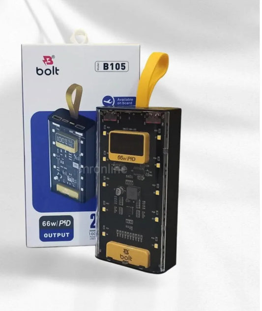 Bolt B105 66W 20000 Mah Powerbank - Fast-Charging, 66W of Pure Power!
