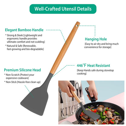 12 PCS Silicone Kitchen Utensils Set – Non-Stick & Heat Resistant