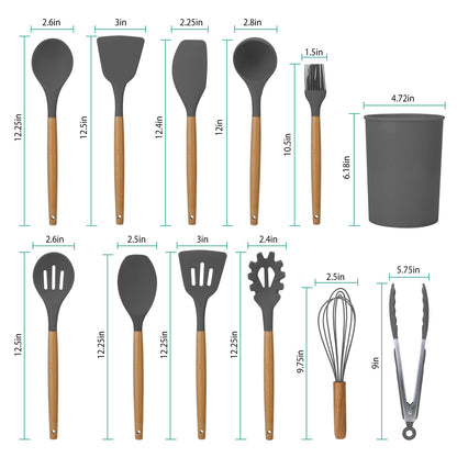 12 PCS Silicone Kitchen Utensils Set – Non-Stick & Heat Resistant