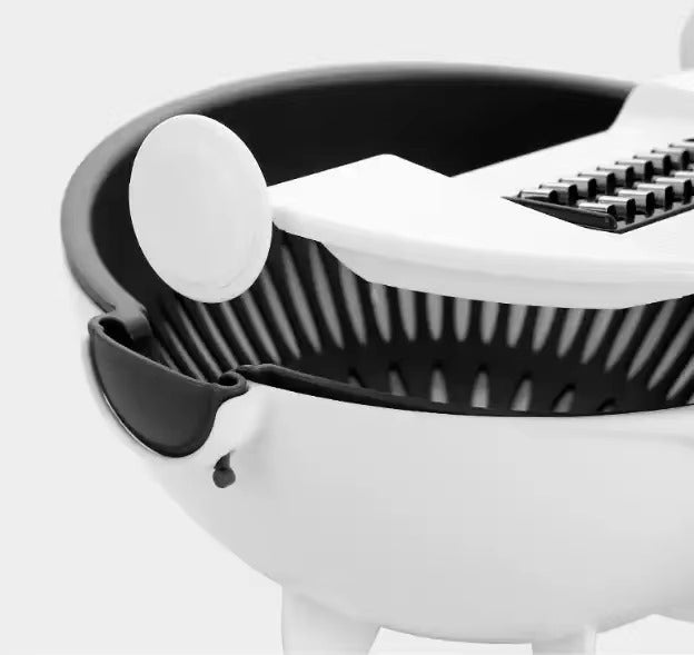7-in-1 Multifunctional Vegetable Cutter with Rotating Drain Basket