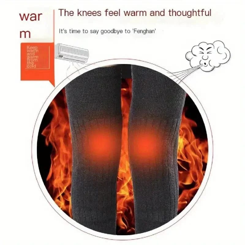 Knee Warmer – Woolen Blend Thermal Leg Warmers - Unisex Elastic Knee Support for Men & Women