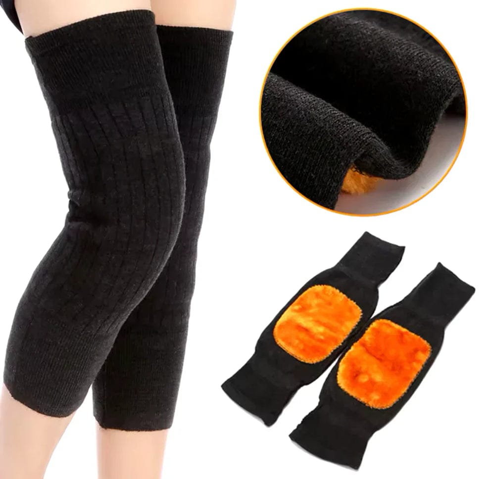 Knee Warmer – Woolen Blend Thermal Leg Warmers - Unisex Elastic Knee Support for Men & Women