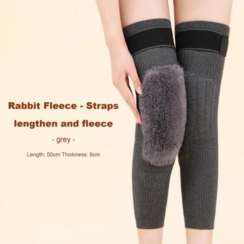 Knee Warmer – Woolen Blend Thermal Leg Warmers - Unisex Elastic Knee Support for Men & Women