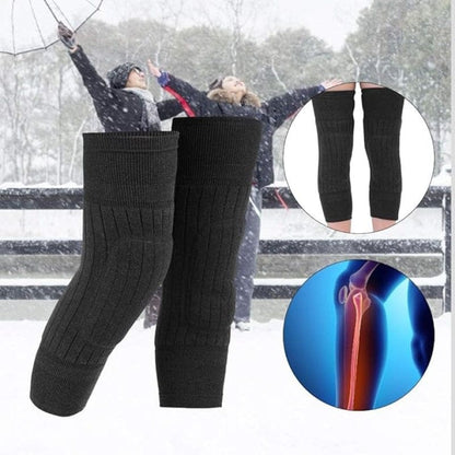 Knee Warmer – Woolen Blend Thermal Leg Warmers - Unisex Elastic Knee Support for Men & Women
