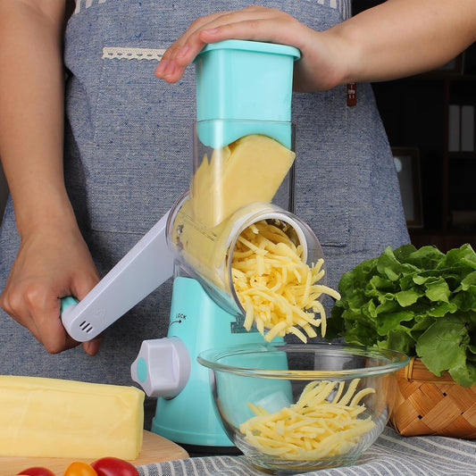 Multifunctional TableTop Vegetable Drum Grater - Slicer/Cutter