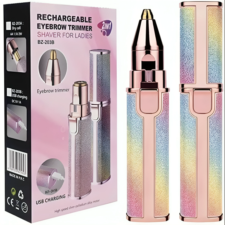 2-in-1 Flawless | Hair Remover & Eyebrow Trimmer – Painless, Portable & Rechargeable