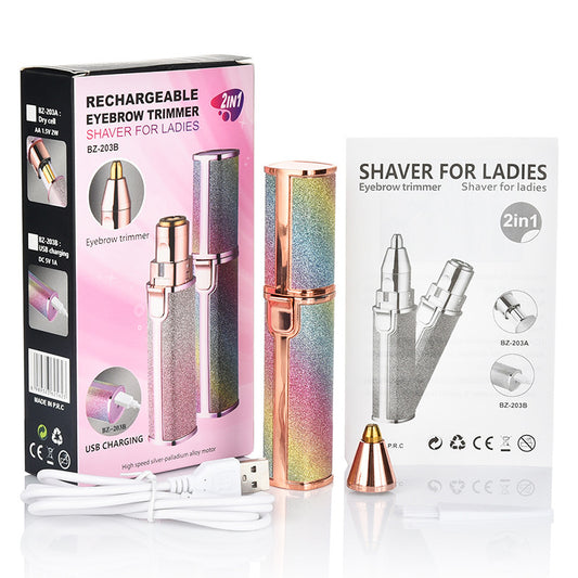 2-in-1 Flawless | Hair Remover & Eyebrow Trimmer – Painless, Portable & Rechargeable