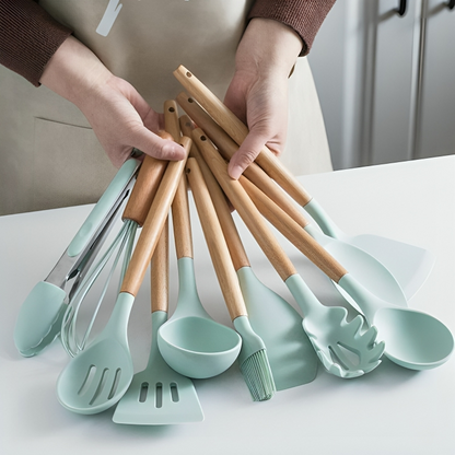 12 PCS Silicone Kitchen Utensils Set – Non-Stick & Heat Resistant