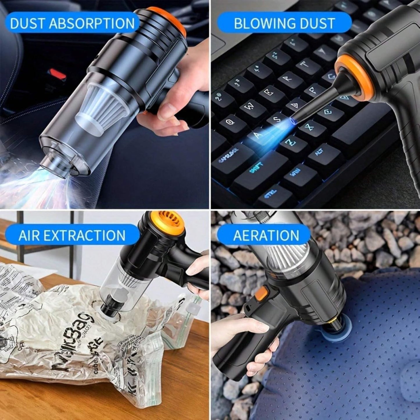 3 in 1 Portable Vacuum Cleaner - Ultimate Cleaning  & Powerful